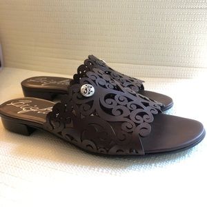 Brighton brown slip on sandals